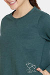 Zivame Fleece Marl Knit Cotton Sweatshirt With Soft Brushed Back - Ponderosa Pine — thumbnail 5